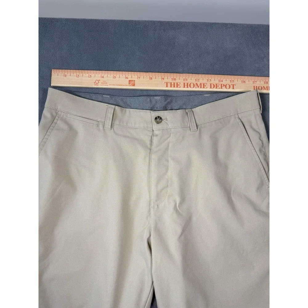 Men's Duck Head Performance Shorts Tan Beige Size 34 Golf Casual Chino Outdoor